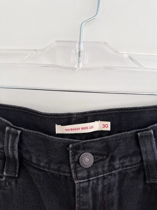 Levi's '94 Baggy Wide Leg Jeans | Washed Black | Size 30 | 100% Cotton Denim - Picture 4 of 7